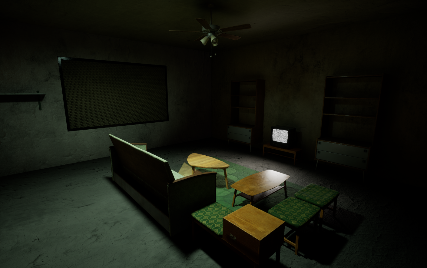 In-game view of the living room in Hollow Eye